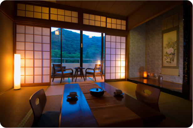 幻想的な竹林の露天風呂とプチプチ炭酸泉